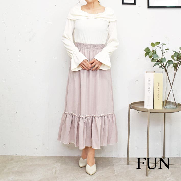 リボンティアードワンピース[品番：TRNW0001536]｜FUN（ファン
