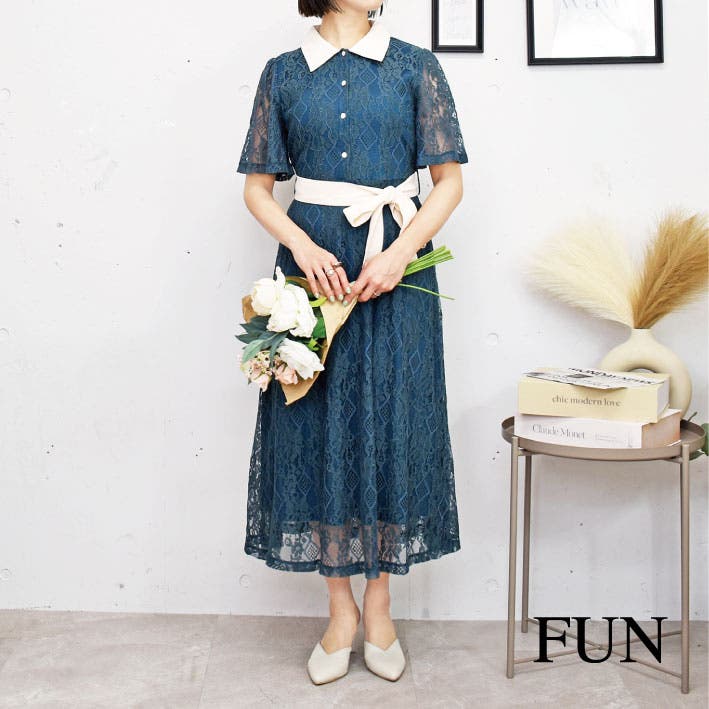 レースハイショクワンピース[品番：TRNW0001659]｜FUN（ファン