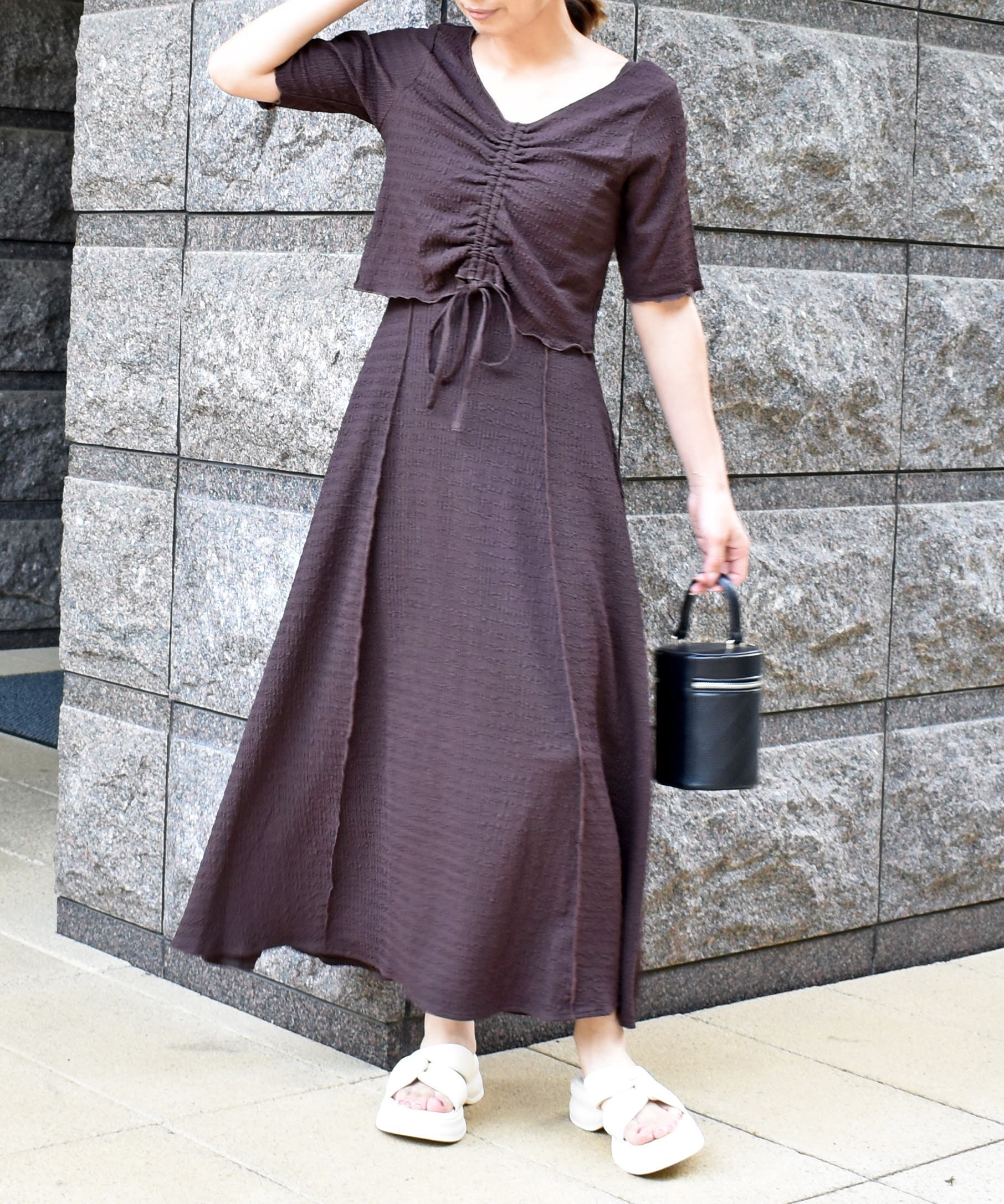 (超美品)アルチビオarchivio マルチ ワンピース2023春夏サイズ38 セール アルチビオ 【吸汗速乾UV】ベルト付きバックプリーツ