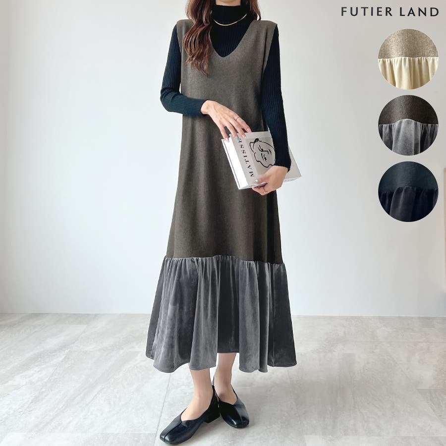 【kana】 ベロアボウタイ裾ティアードワンピース kana】 ベロアボウタイ裾ティアードワンピース Aya｜Kanaのドレスを