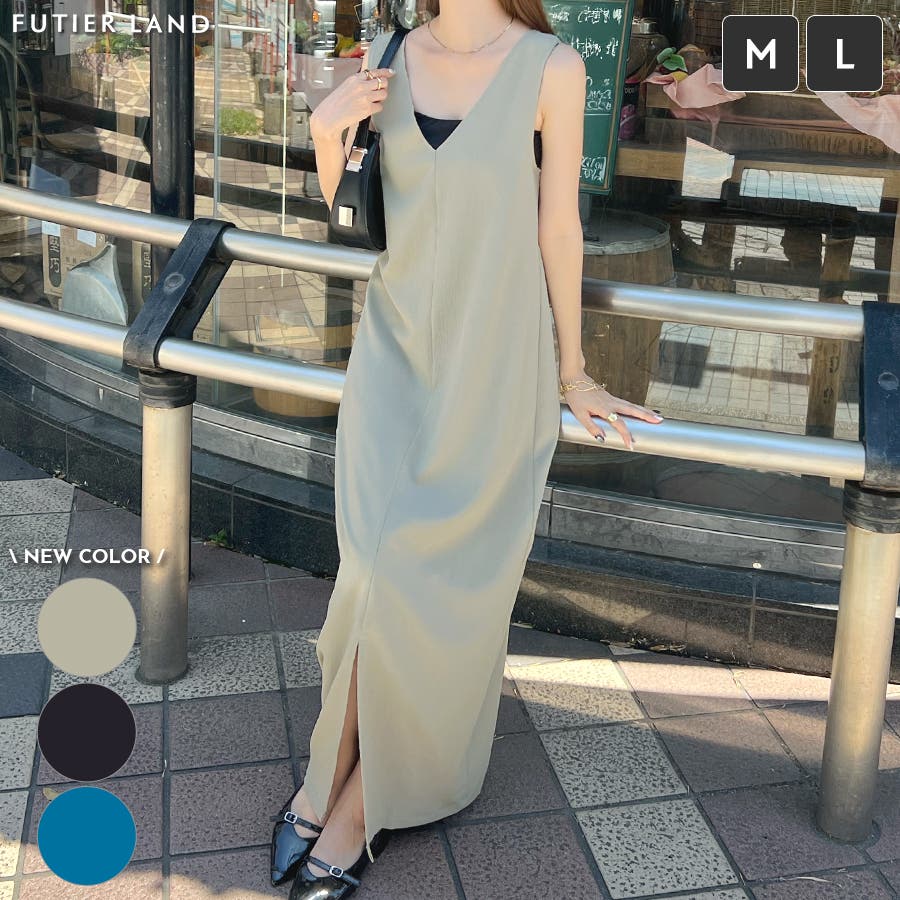 軽くて柔らかい2wayワンピ♪》前後2wayマキシワンピース[品番