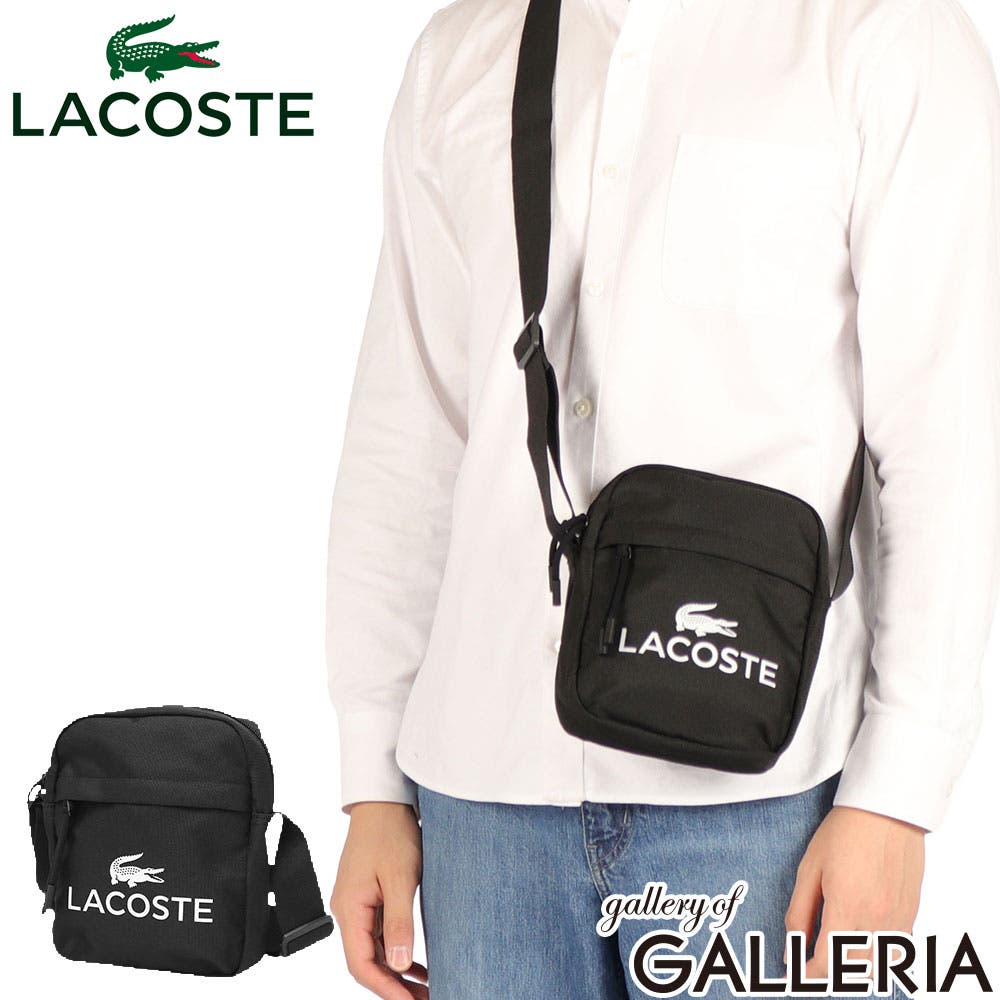【希少】Lacoste ラコステ モノグラム ショルダーバッグ ブラック LACOSTE（ラコステ） ショルダーバッグ NOMOGRAMME スプレットレザー