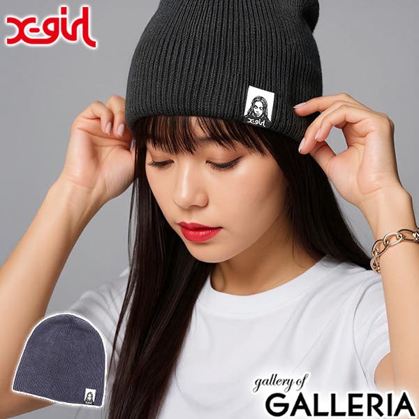 TREASURE X-GIRL ニット帽 ブラック TREASURE X-girl ニット帽 ビーニー 黒 X-girl × TREASURE