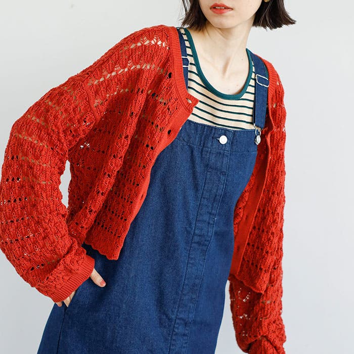 2WAYクロシェニットカーディガン[品番：GERW0009999]｜GeeRA