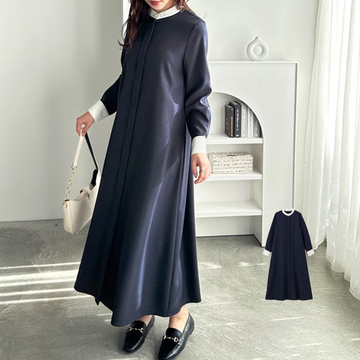 Aラインバイカラーワンピース[品番：GERW0010574]｜GeeRA（ジーラ）の  