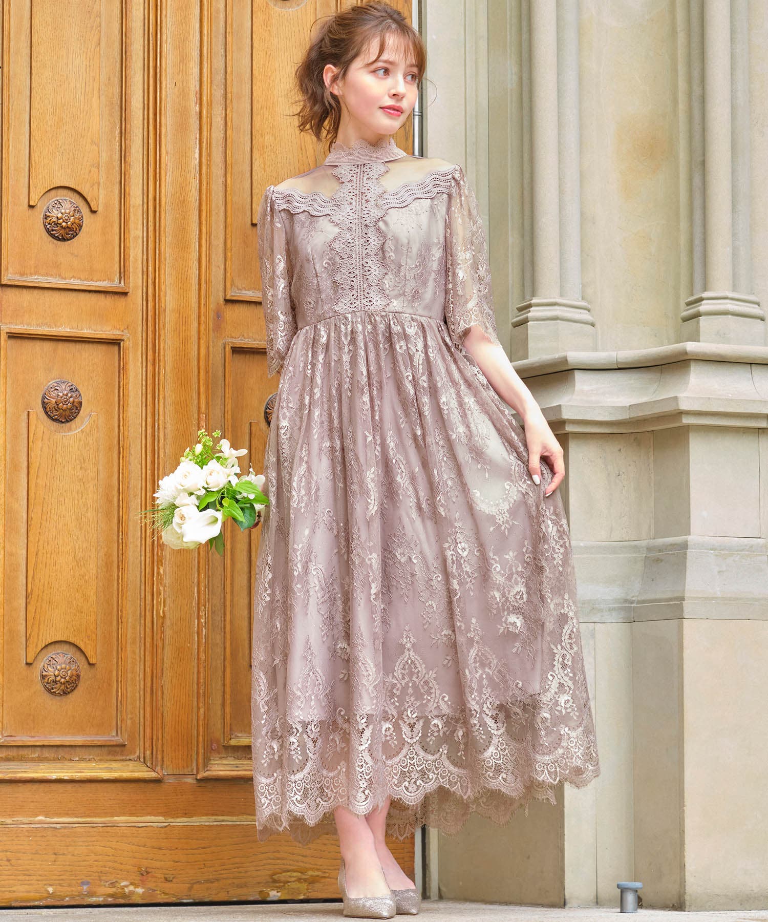 GIRL DRESS FOR NOW パーティードレス 結婚式 ワンピース レース