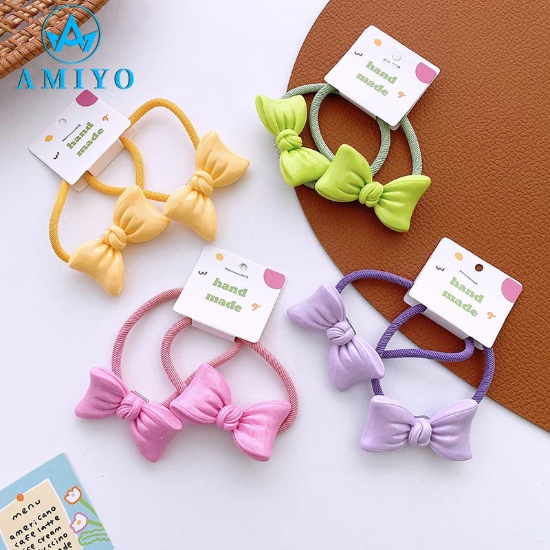 【T-400】くまグミヘアリボン　キッズヘアゴム　キッズリボン　ハンドメイド リボンモチーフヘアゴム 10264[品番：XB000010529]｜Amiyo