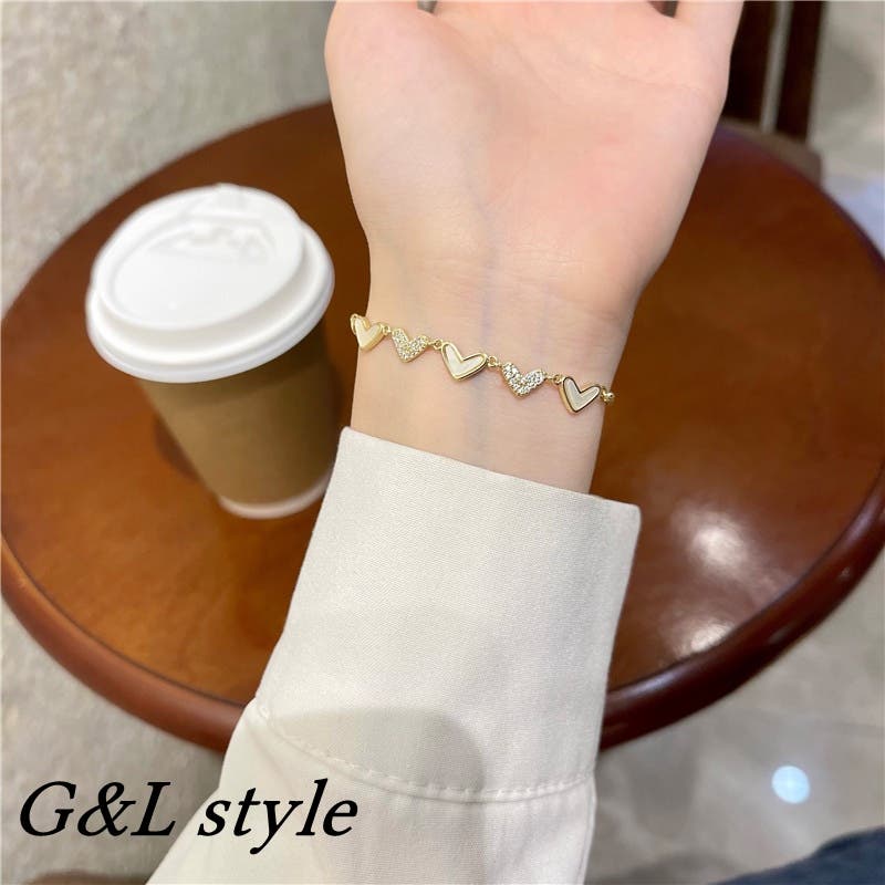 ハートモチーフブレスレット 9686[品番：XB000009986]｜G&L Style（ジーアンドエルスタイル）｜レディース｜Shoplist