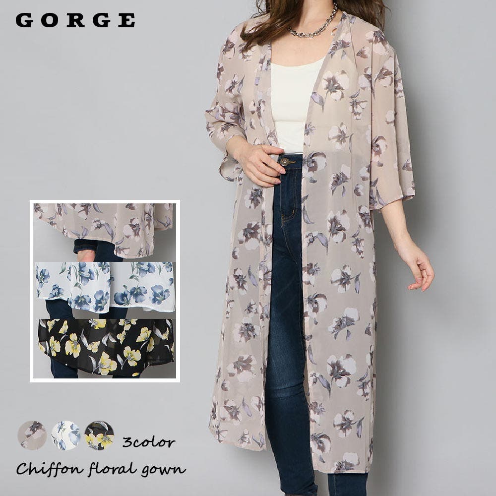 シフォン花柄ガウン[品番：GORW0005957]｜GORGE （ゴージ）の