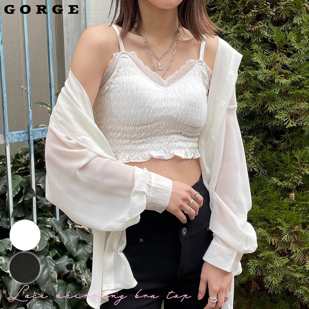 専用 レースシャーリングトップ LED.TOKYO | 【led.tokyo】LACE SHIRRING TOPS/レースシャーリング