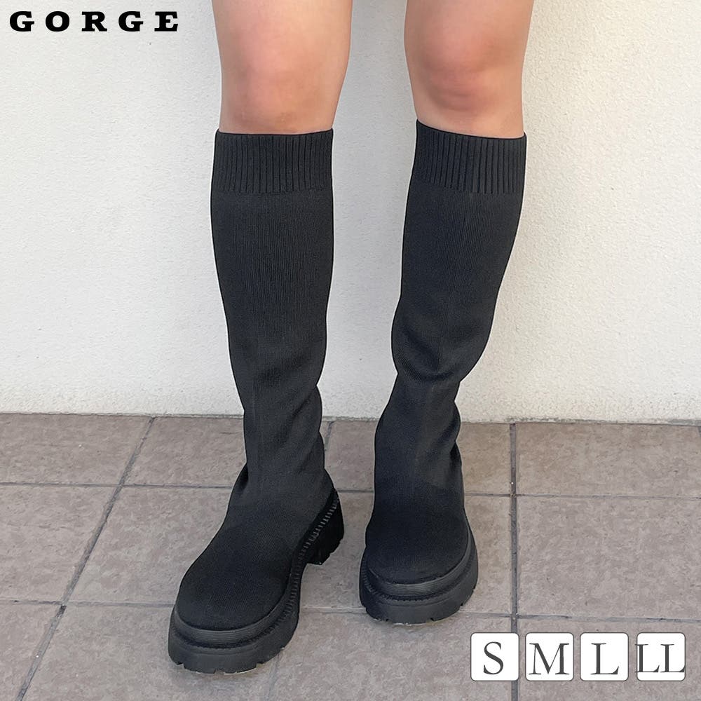 ストレッチニットロングブーツ[品番：GORW0008201]｜GORGE
