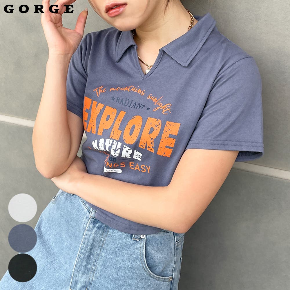 襟付きカレッジロゴTシャツ[品番：GORW0008660]｜GORGE
