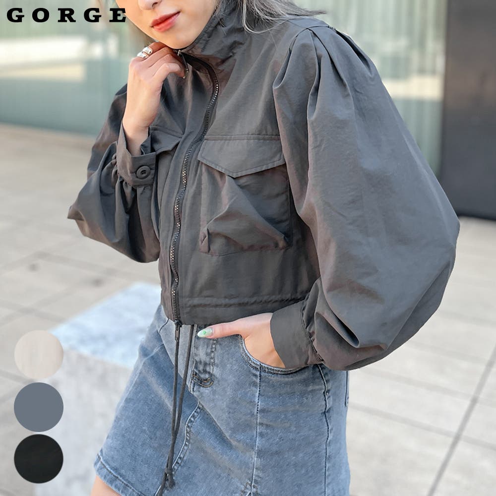 スタンドWZIPナイロンブルゾン[品番：GORW0008601]｜GORGE
