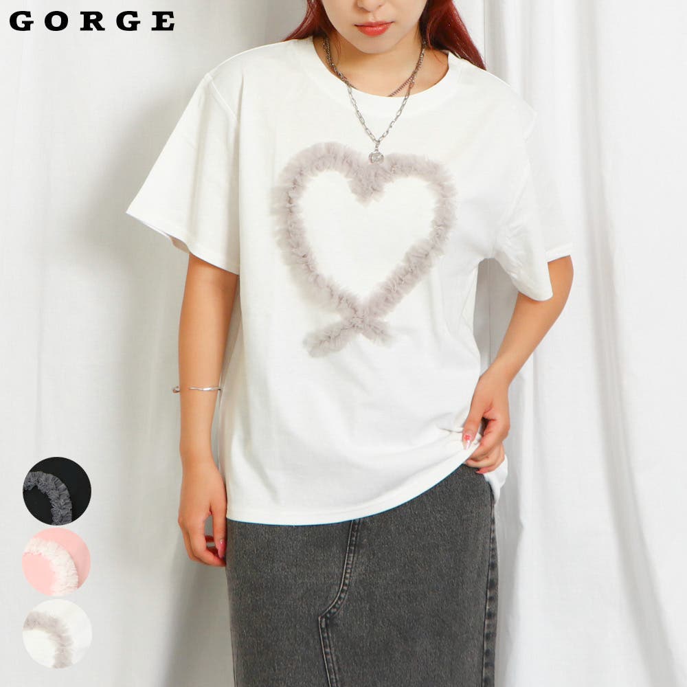 ハートチュールTシャツ[品番：GORW0009188]｜GORGE （ゴージ 
