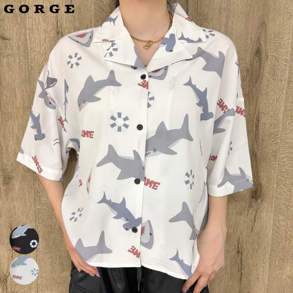 サメプリント短丈シャツ[品番：GORW0008954]｜GORGE （ゴージ