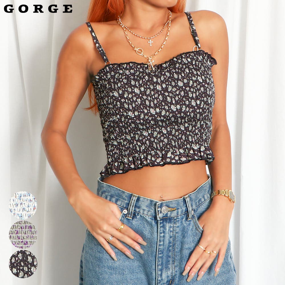 小花柄シャーリングブラトップ[品番：GORW0009423]｜GORGE （ゴージ