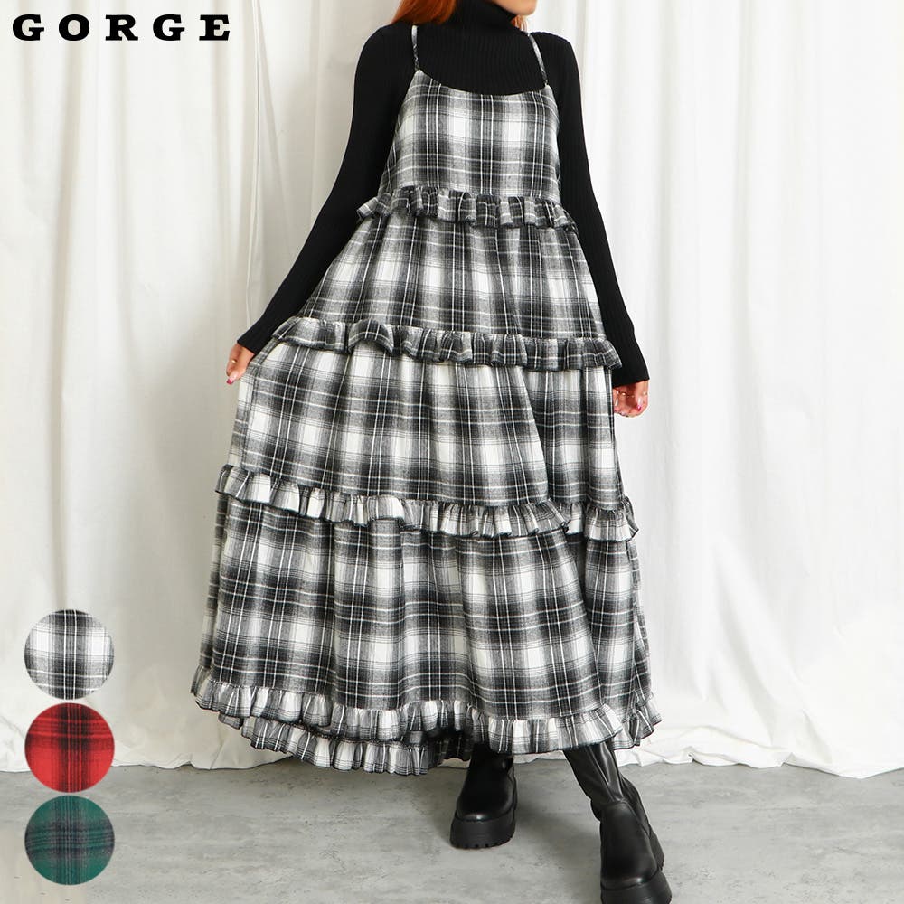 チェックティアードワンピース[品番：GORW0009539]｜GORGE