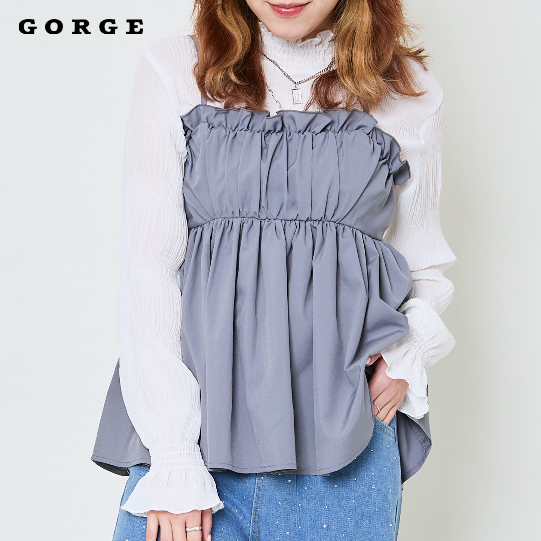 シアーシャーリングブラウス[品番：GORW0009884]｜GORGE