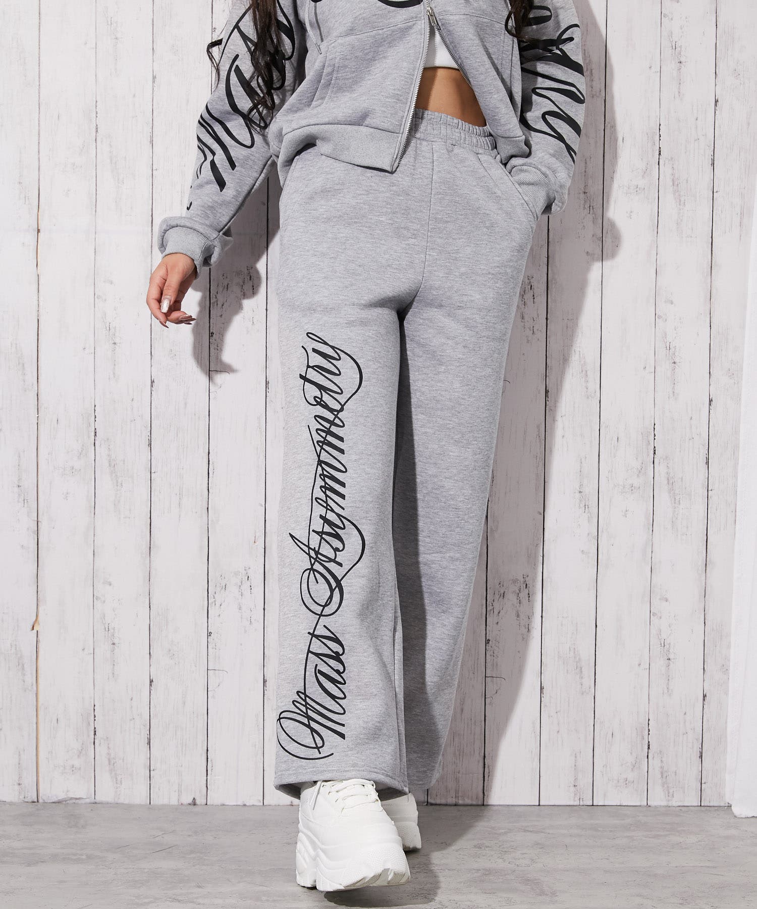 筆記体ロゴ×裏起毛》ストリートムード◎スウェットパンツ[品番