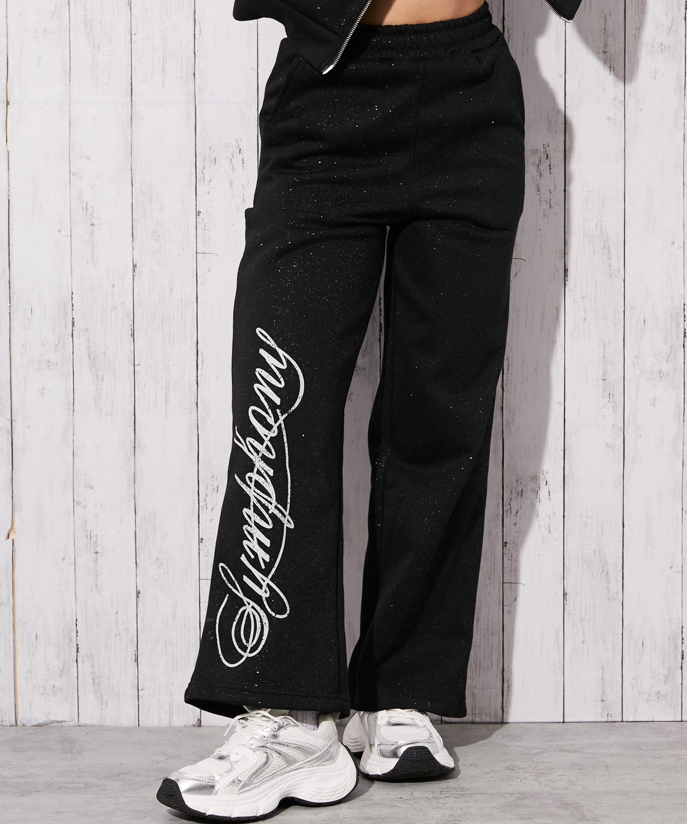 筆記体ロゴ×裏起毛》セットアップ対応◎スウェットパンツ[品番