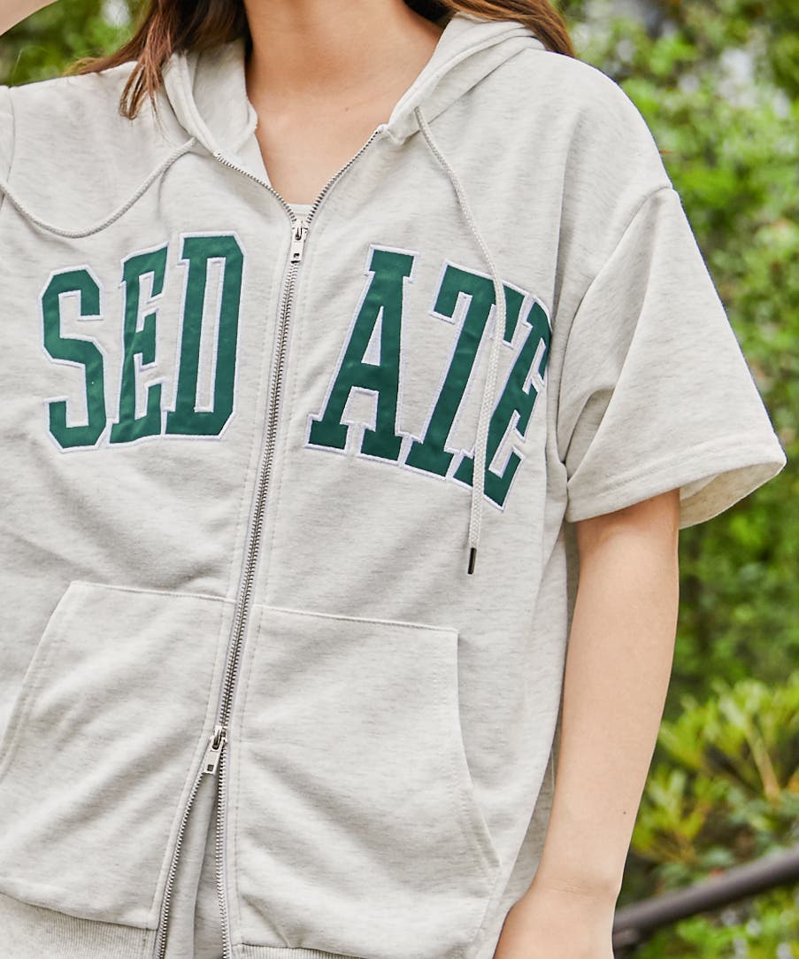 カレッジロゴ×ナンバリング》オーバーサイズZIPパーカー ストリート