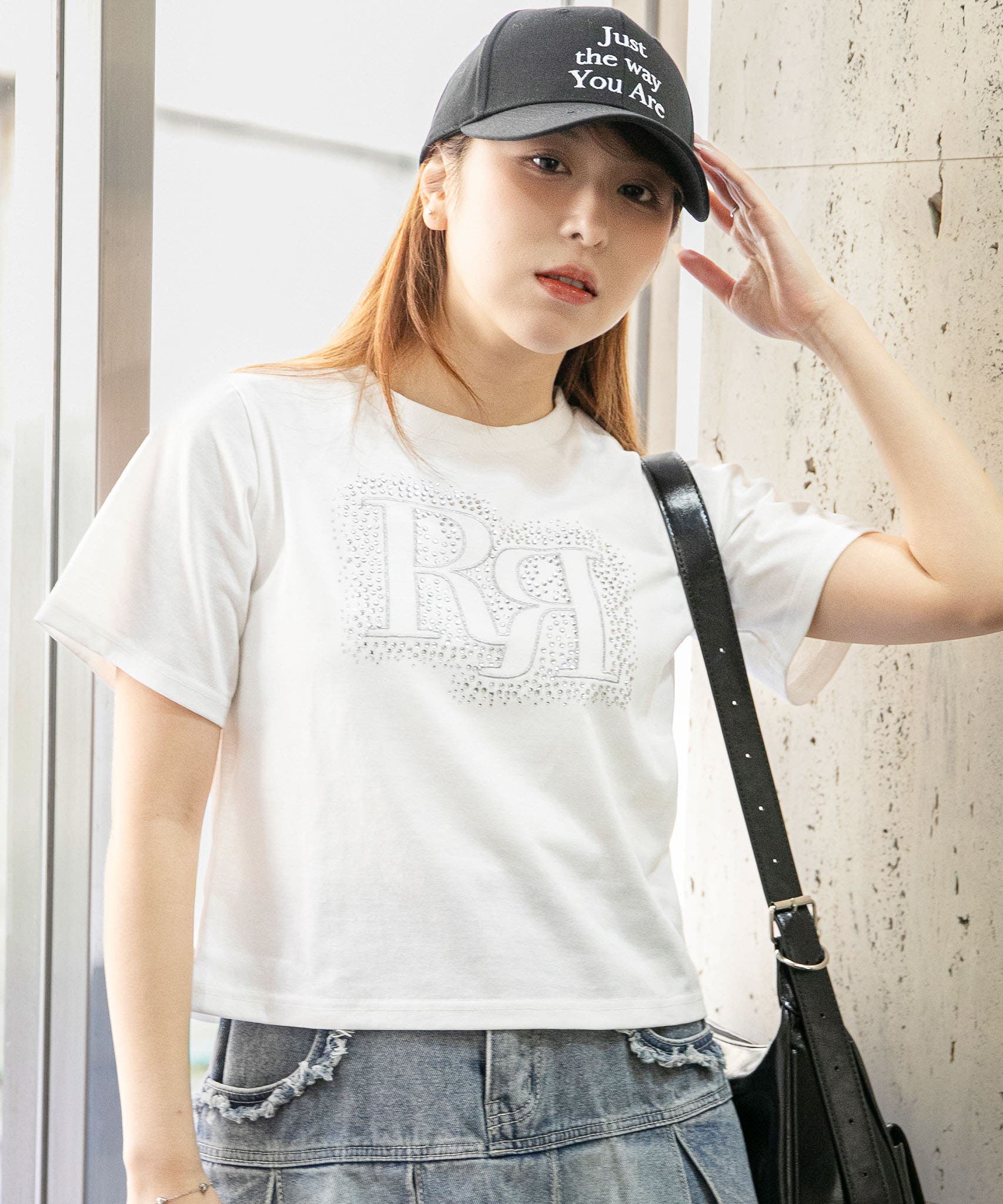 ラインストーンロゴ》Tシャツ／ストリート×Y2K／春夏／全3色[品番