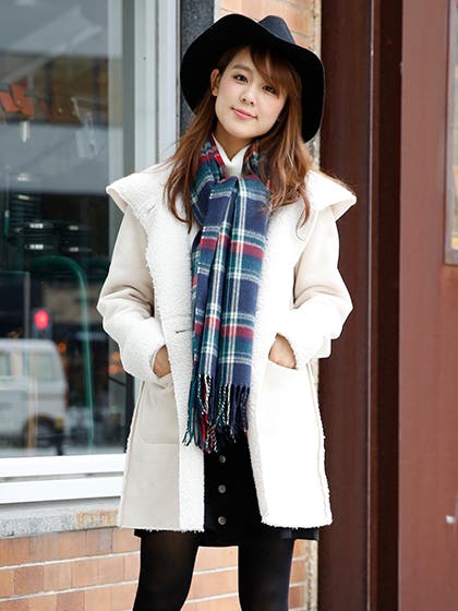 フード付きムートンコート ムートン フード[品番：GORW0001280]｜GORGE