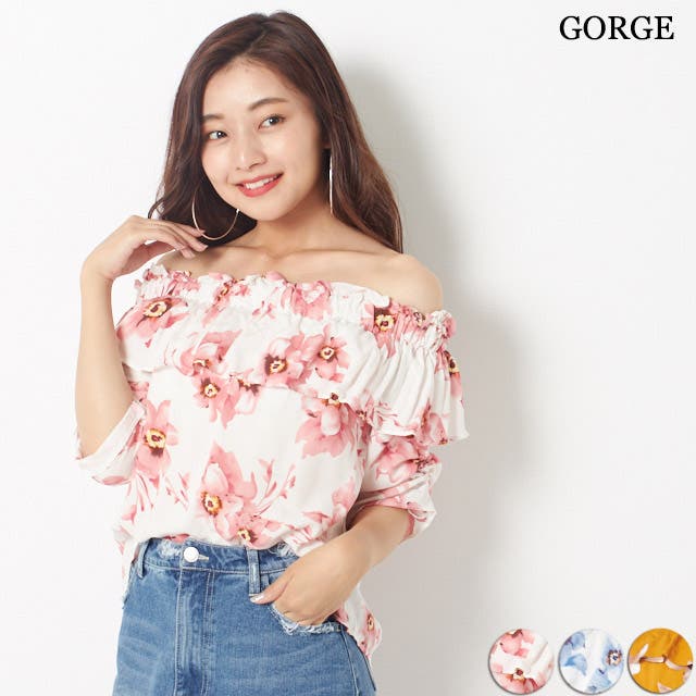 花柄シアーオフショルダー[品番：GORW0003314]｜GORGE （ゴージ