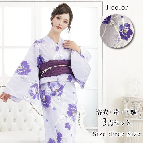 カヤさま専用◎岡重ブランド高級浴衣単品◎百花繚乱モダンな浴衣セット