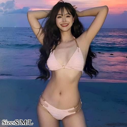 ビーチ映えのゴールド ココビーチ CHNAEL ビキニ 上下セット ビーチ映えのゴールド ココビーチ CHNAEL ビキニ 上下セット