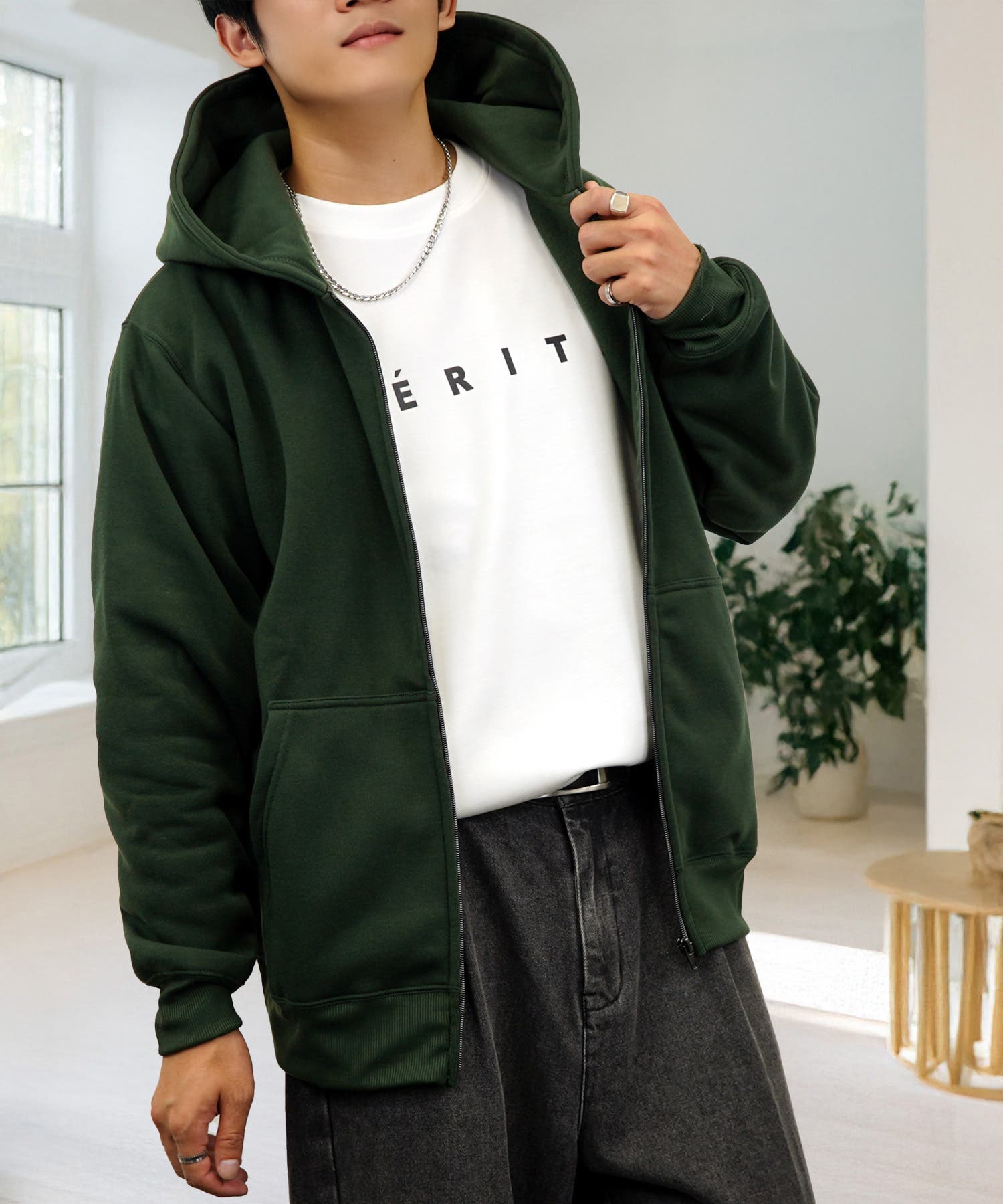 MM6 裏起毛　パーカー メンズパーカー 裏起毛（MM6）（色：ブラック系）のおすすめ人気商品