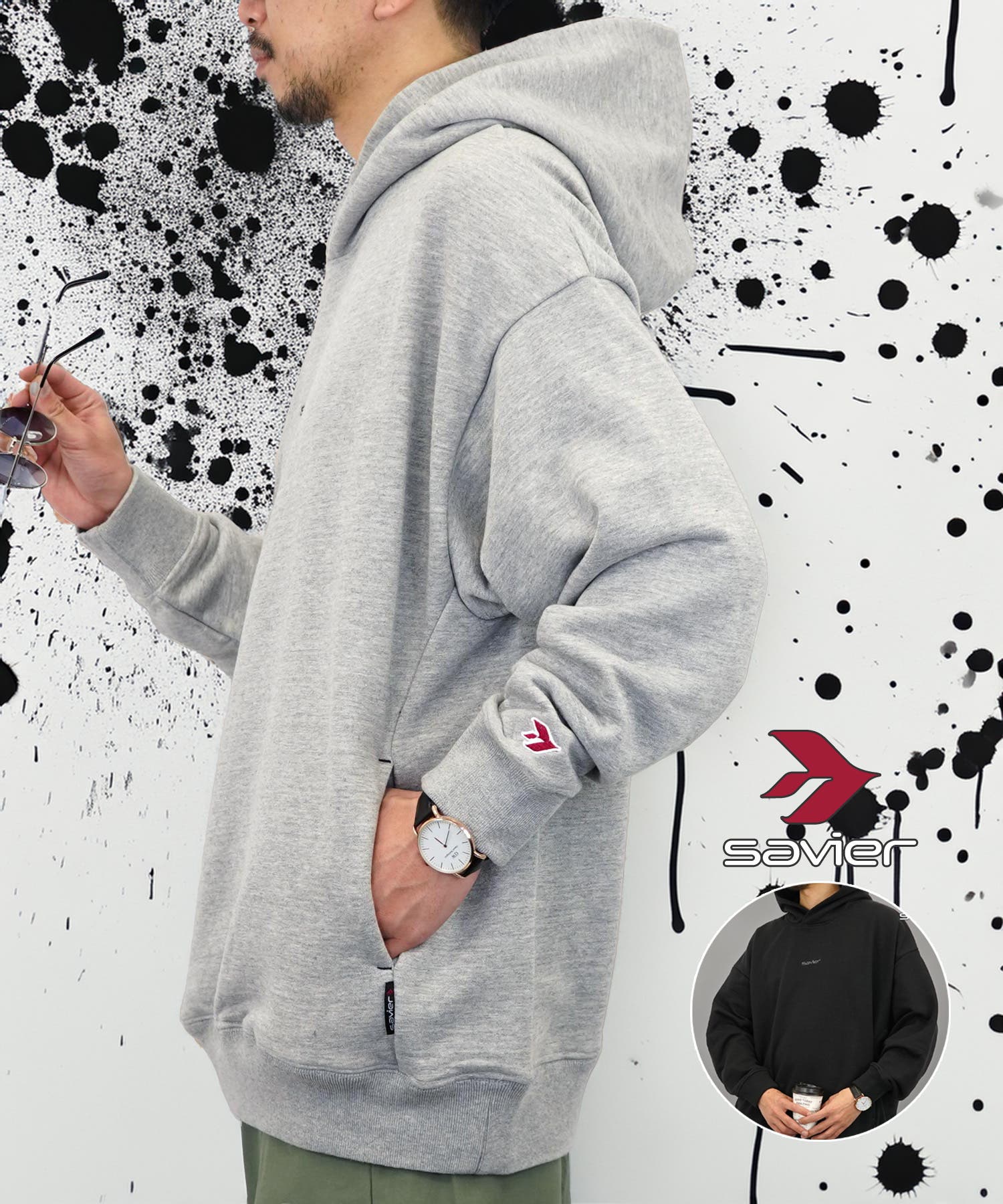 savier/ サビア 】スウェット パーカー オーバーサイズ[品番 
