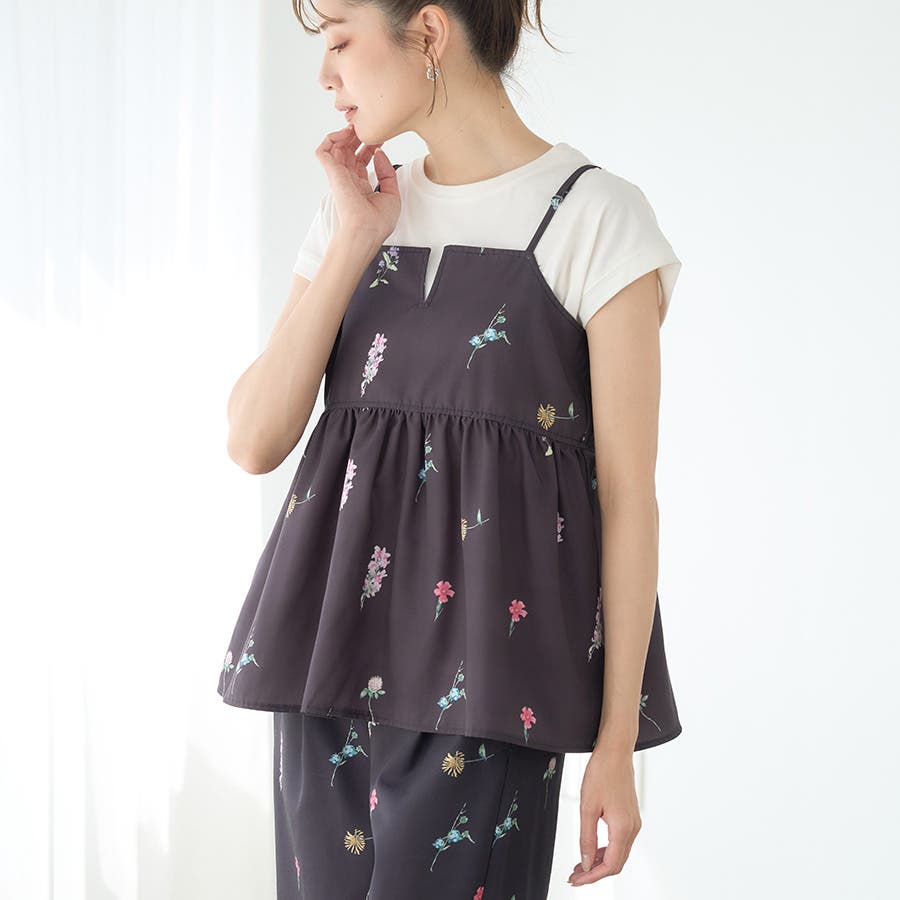 トップス]花柄プリント ビスチェキャミソール[250425][品番