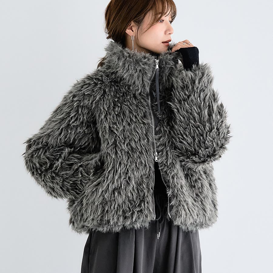 ミックスシープファー スタンドブルゾン ファージャケット[品番