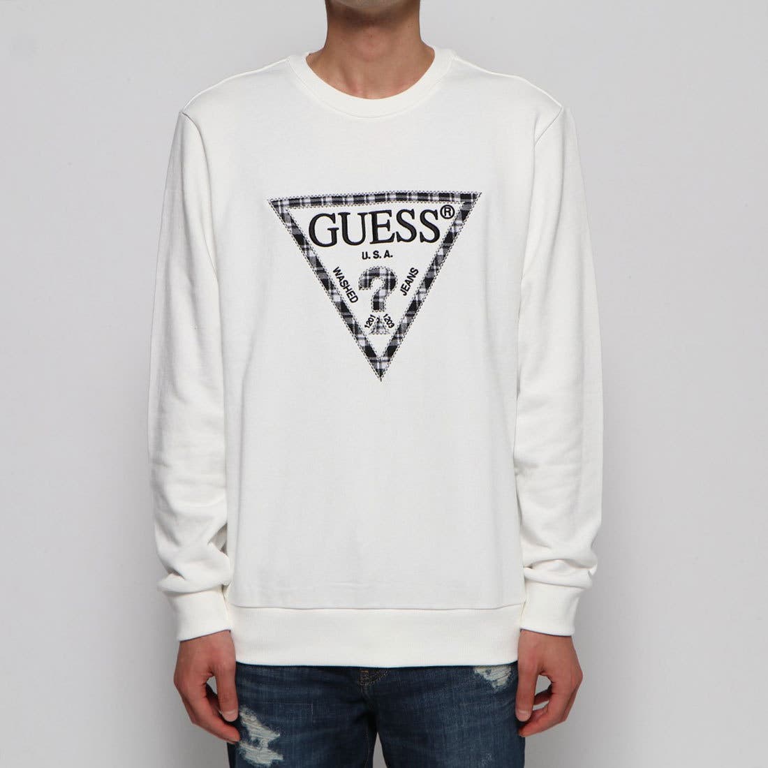 GUESS] CHECK TRIANGLE LOGO SWEAT[品番：GUEW0004133]｜GUESS