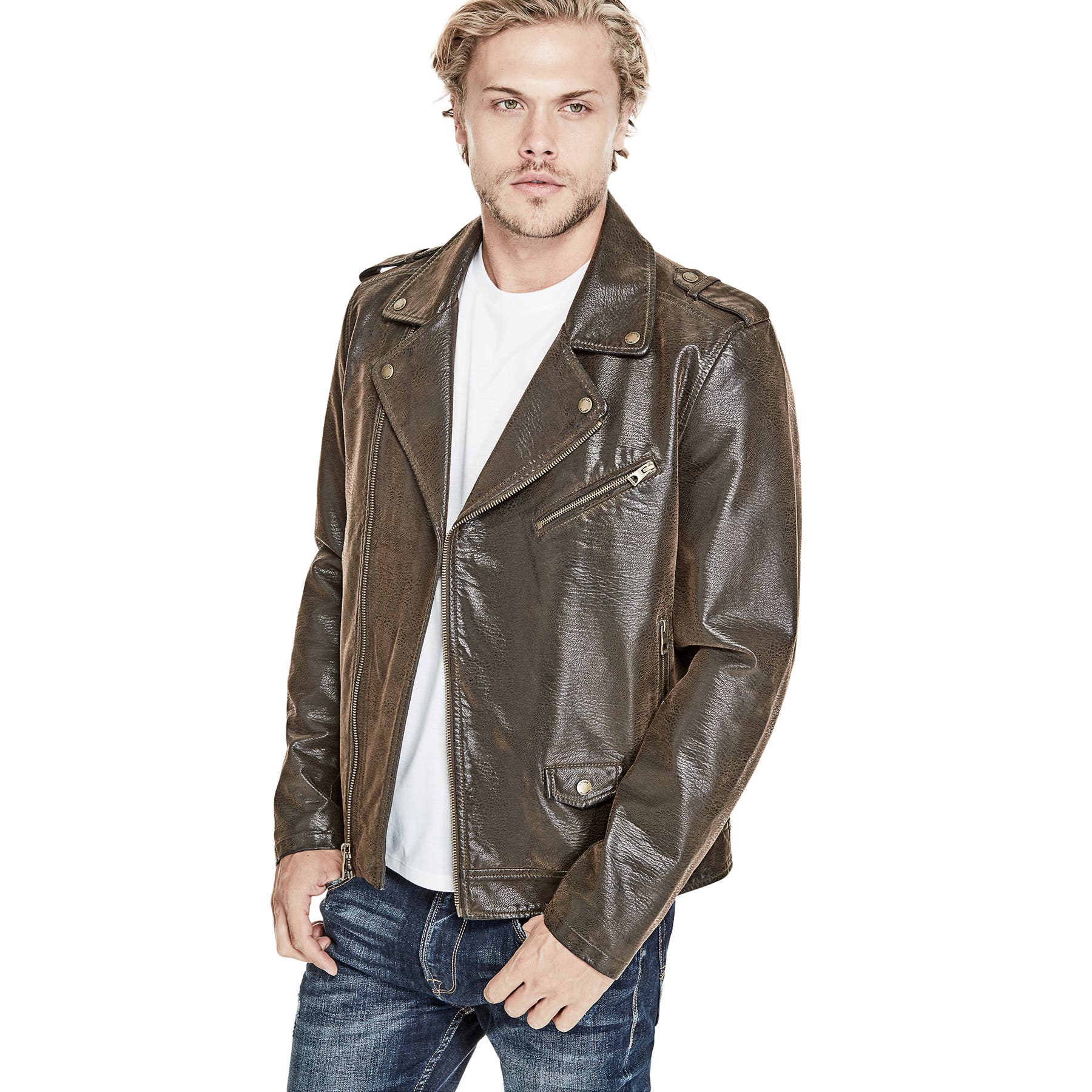 GUESS] KEENE FAUX-SUEDE MOTO JACKET[品番：GUEW0001593]｜GUESS【MEN 