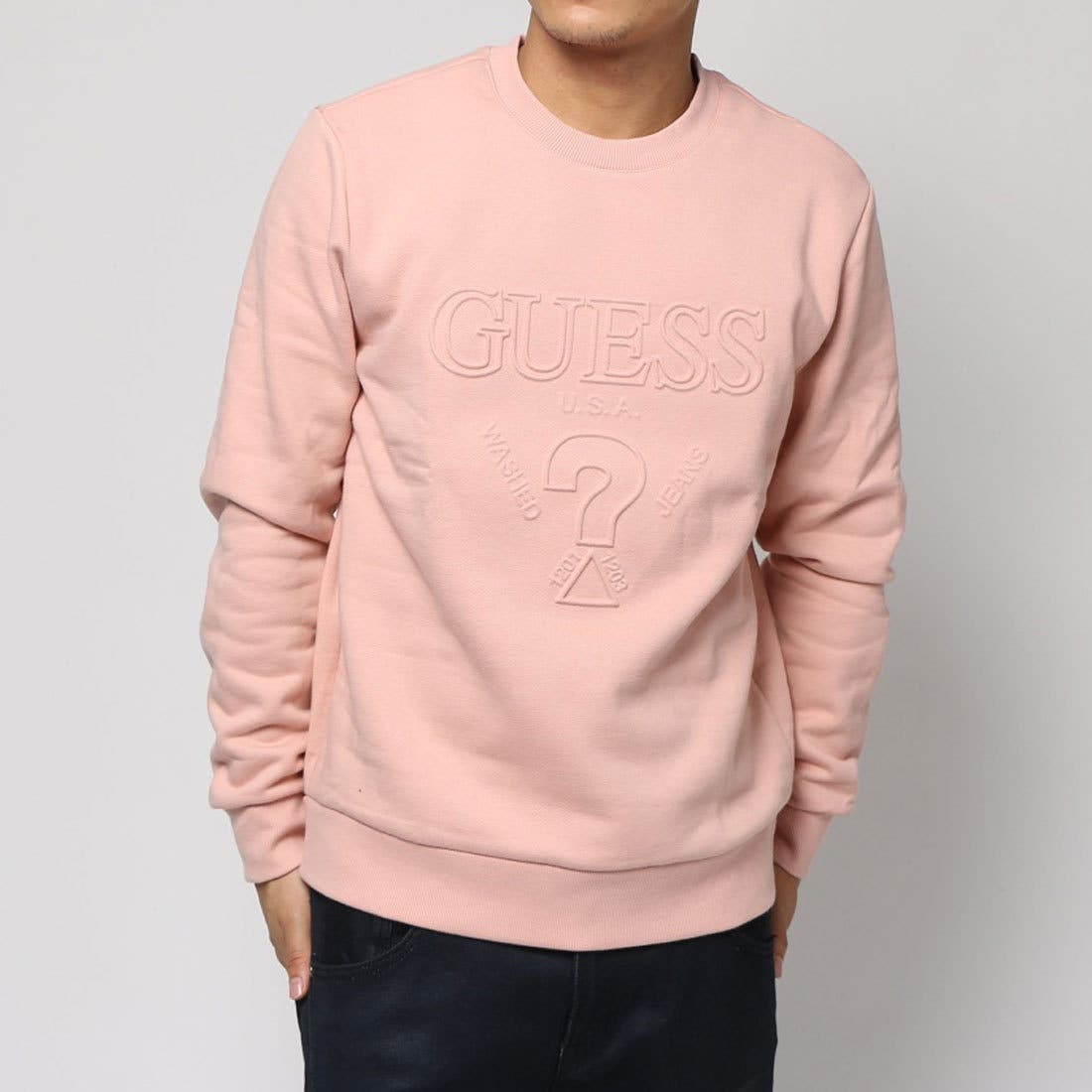 GUESS] EMBOSS LOGO L/S CREW SWEAT[品番：GUEW0001372]｜GUESS【MEN 