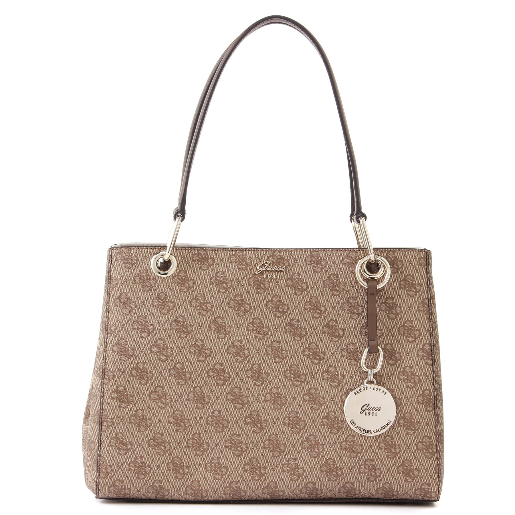 新品 GUESS ホワイト スネーク柄 ハンドバッグ 新品未使用 GUESS ゲス VIKKY ハンドバッグ モノグラム ホワイト