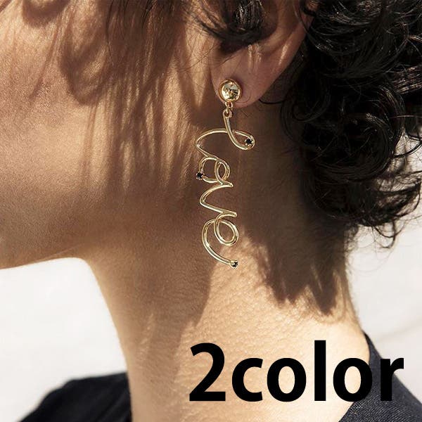 LOVE 文字 ピアス[品番：GLJA0000321]｜gulamu jewelry （グラム