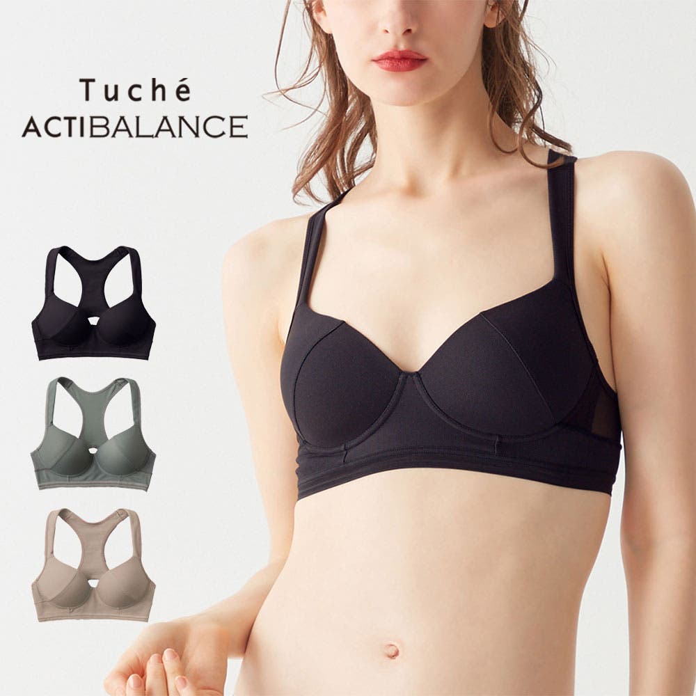 Tuche トゥシェ ノンワイヤーブラジャー ピンと背筋がきれい 3/4