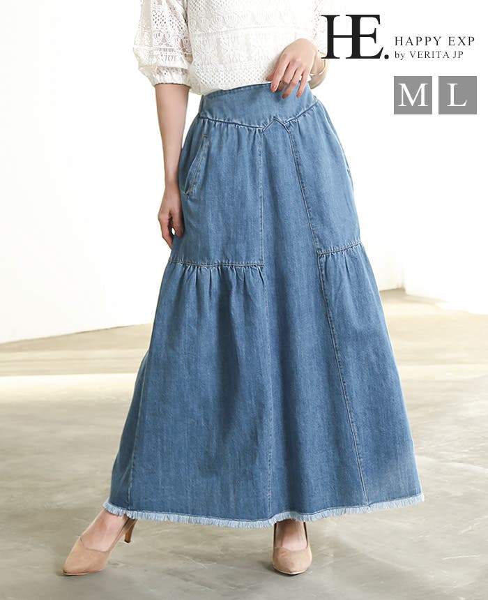 【REAP】 デニムスカート deinm sk SLY デニムスカート L/W OVER DYE PLEATS M/SK ローウエスト
