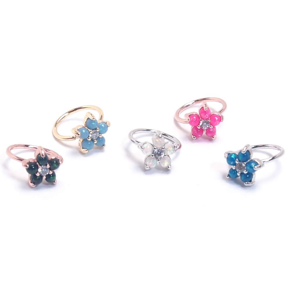 ボディピアス 20G レジンイミテーションオパールフラワー[品番