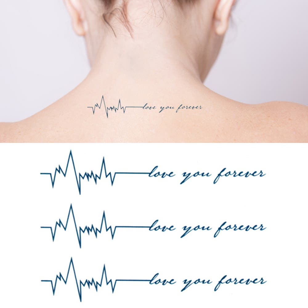 タトゥーシール 2枚セット 心電図[品番：PW000002816]｜ピアス専門店