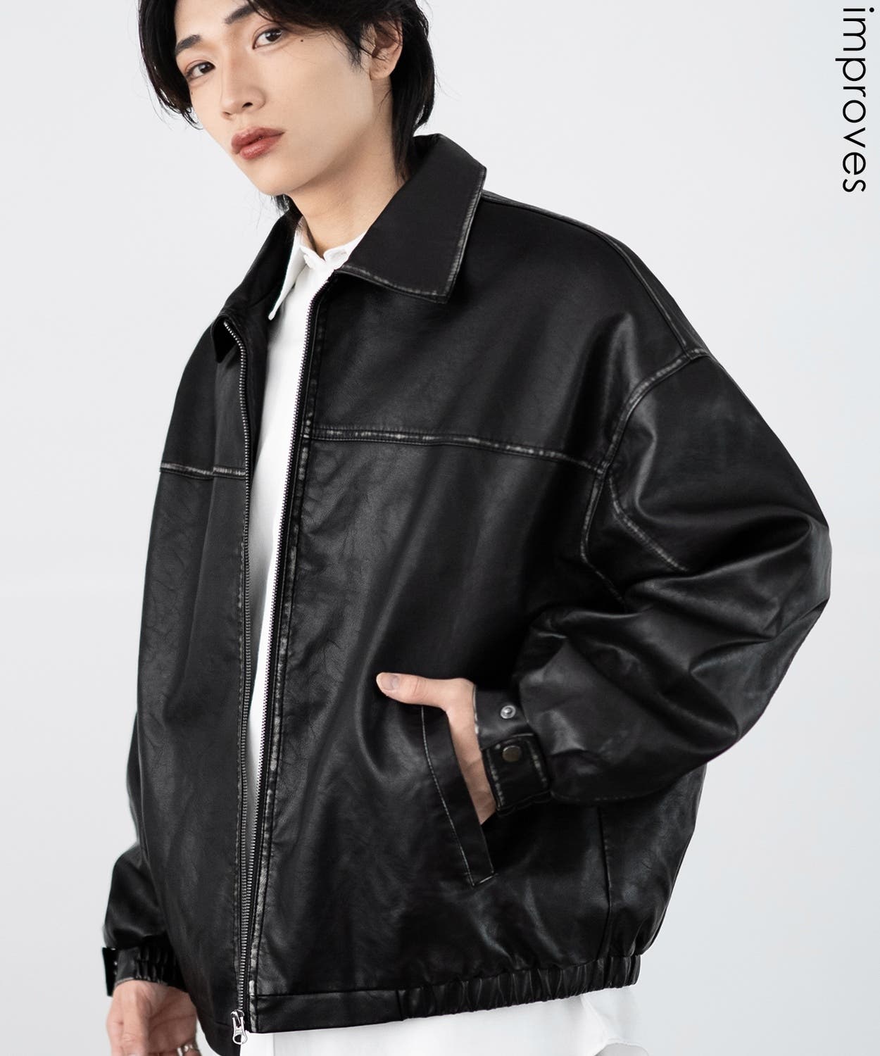 coco 中古 レザレクション Resurrection メンズ フルジップアウター M ネイビー ダブル 総柄 裏メッシュ 41943.jpg