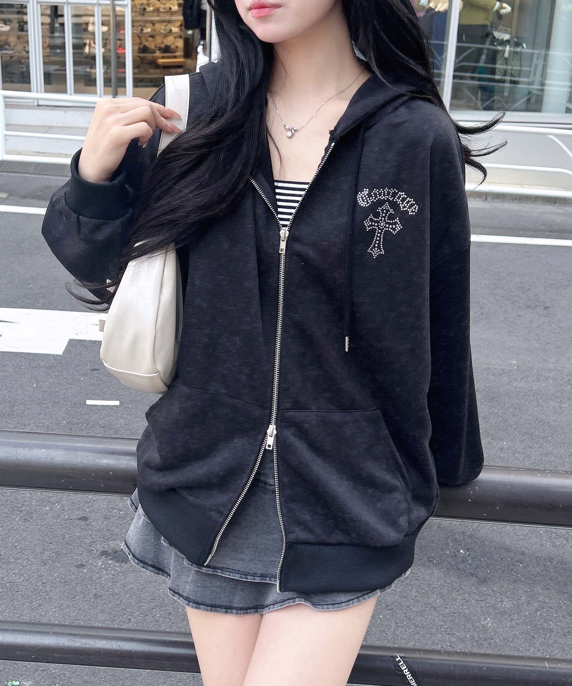 CARPET COMPANY ブラックパーカー Mサイズ ラインストーン NMTXU】rhinestone design zip parka – PRESSING WEB SHOP