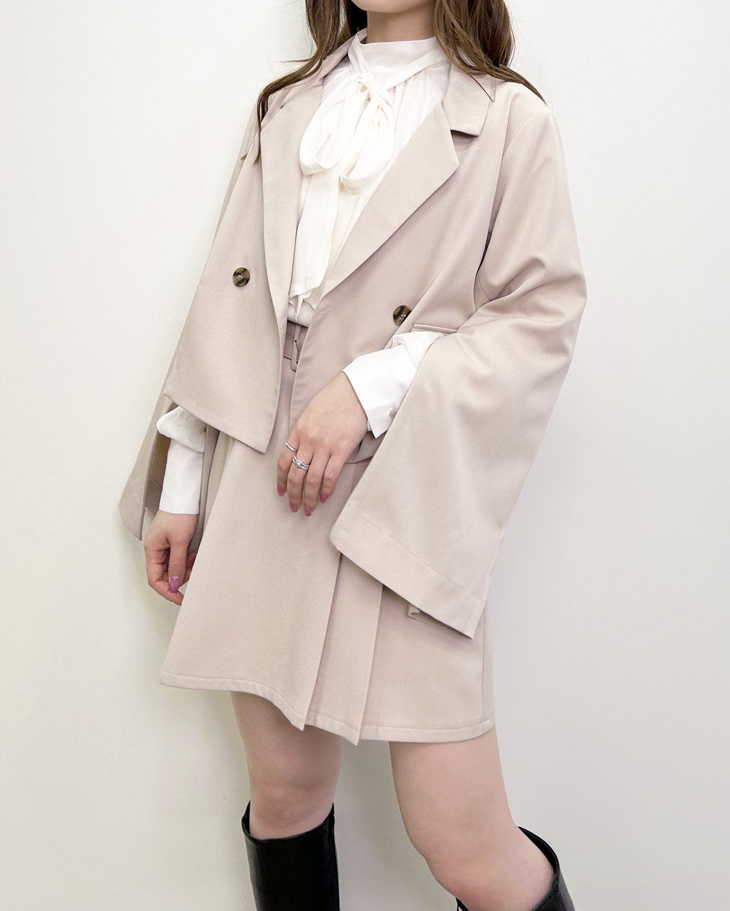 【大特価!!】 SET/UP対応 TR袖スリットショート/JK[品番：INGW0009102]｜INGNI ジャケット・アウター