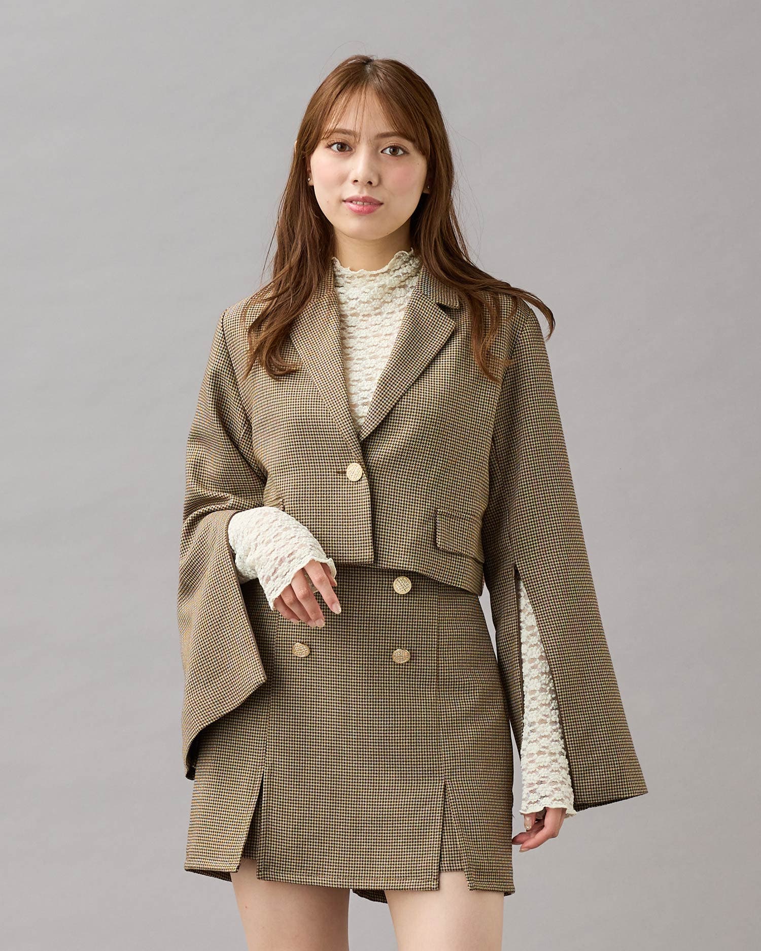 SET/UP対応 TR袖スリットショート/JK[品番：INGW0009102]｜INGNI