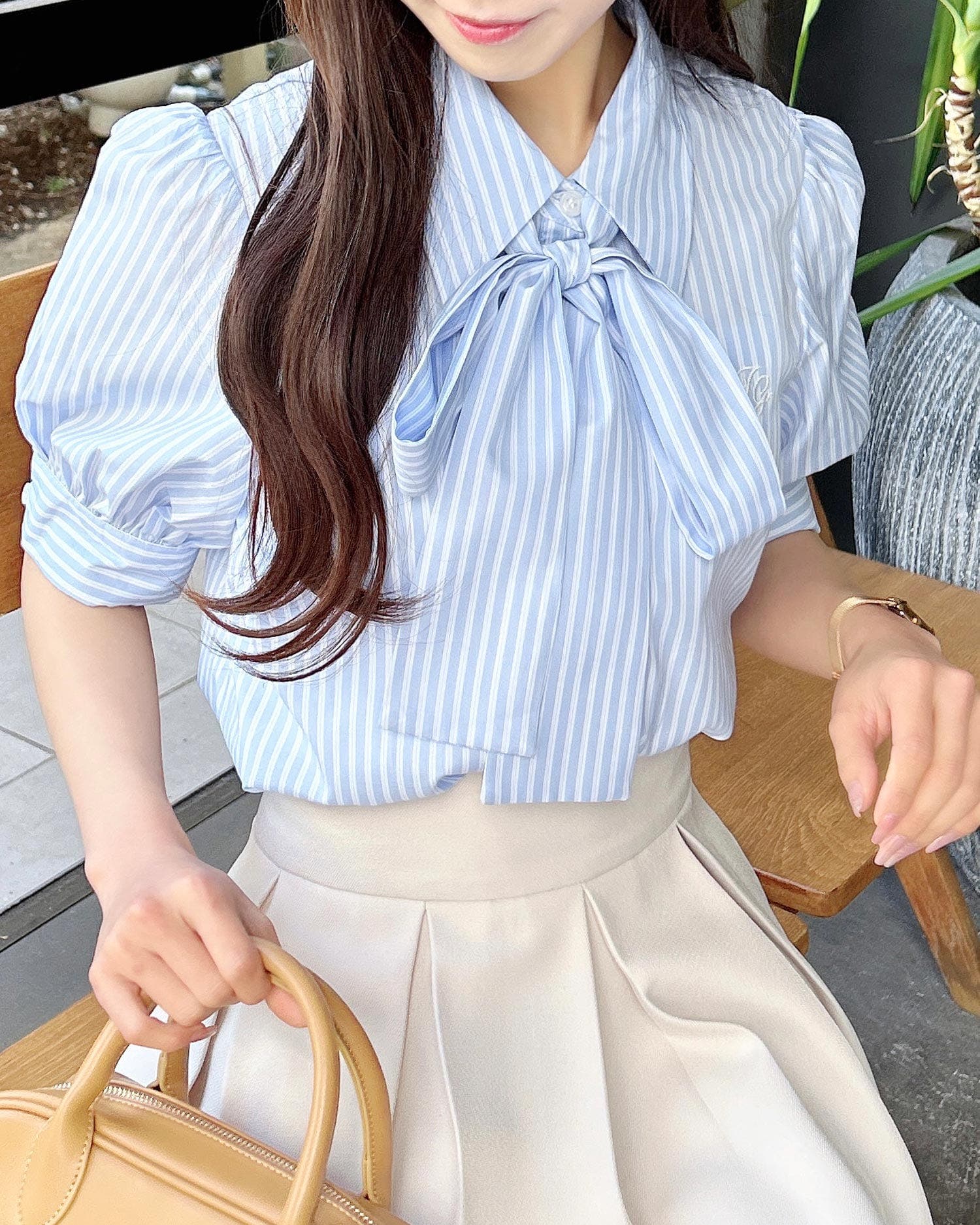 ブルネロクチネリ 半袖ボウタイトップス グレー グレー ブルネロ