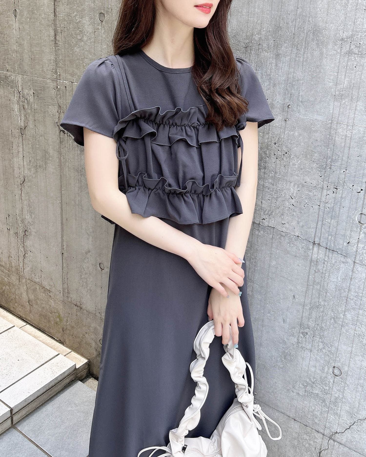 WEB限定】フリルリボンビスチェ+ワンピースセット[品番：INGW0010855