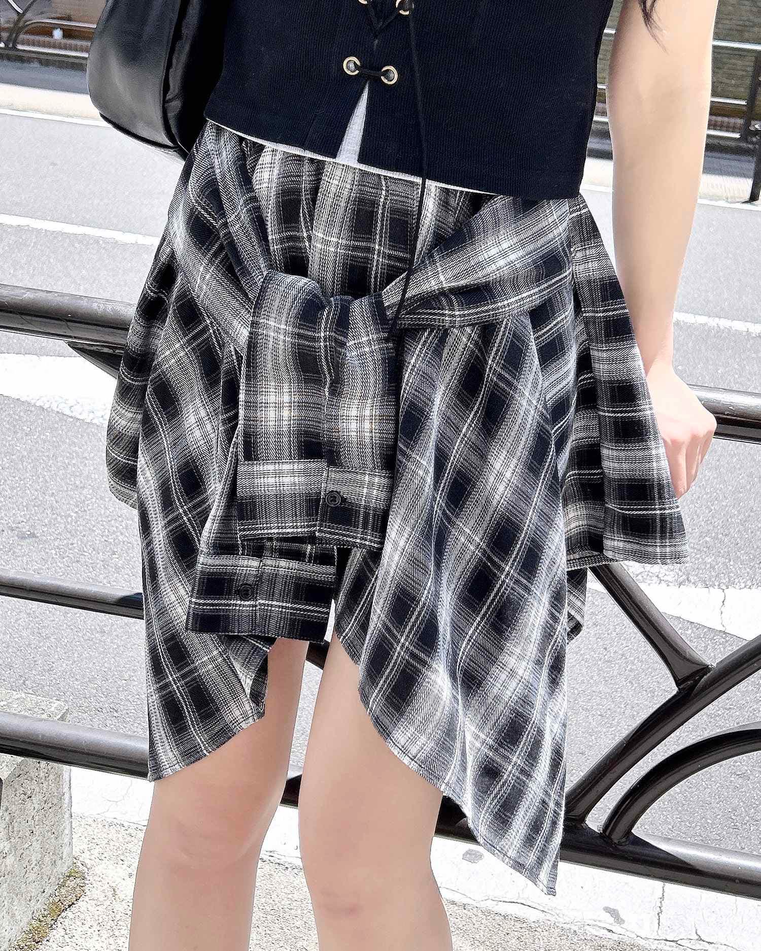 腰巻シャツ風チェック柄スカパン[品番：INGW0010969]｜INGNI